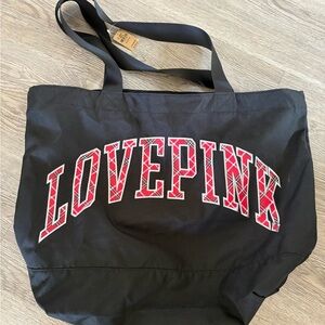 PINK Victoria's Secret Black and Red Tote NEW